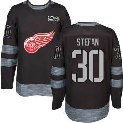 Men's Greg Stefan Detroit Red Wings 1917-2017 100th Anniversary Jersey - Black Authentic