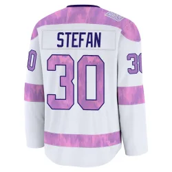 Men's Greg Stefan Detroit Red Wings 2024 Hockey Fights Cancer Practice Jersey - White Premium