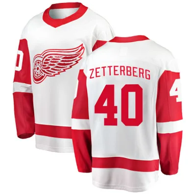 Men's Henrik Zetterberg Detroit Red Wings Away Jersey - White Breakaway