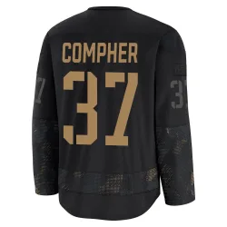 Men's J.T. Compher Detroit Red Wings 2024 Military Appreciation Practice Jersey - Black Premium