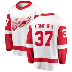 Men's J.T. Compher Detroit Red Wings Away Jersey - White Breakaway