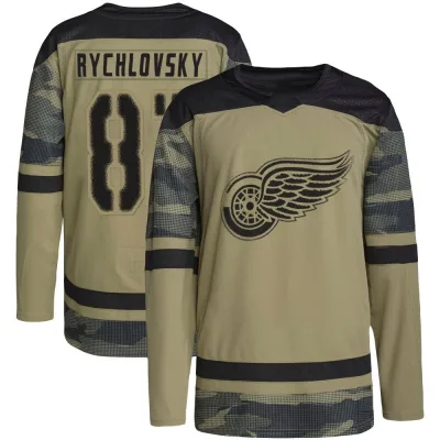 Men's Jakub Rychlovsky Detroit Red Wings Military Appreciation Practice Jersey - Camo Authentic