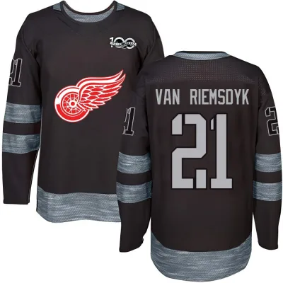 Men's James van Riemsdyk Detroit Red Wings 1917-2017 100th Anniversary Jersey - Black Authentic