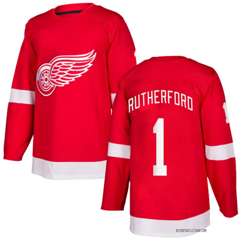 Men's Jim Rutherford Detroit Red Wings Home Jersey - Red Authentic