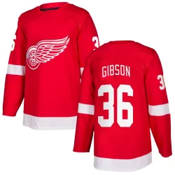 Men's John Gibson Detroit Red Wings Home Jersey - Red Authentic