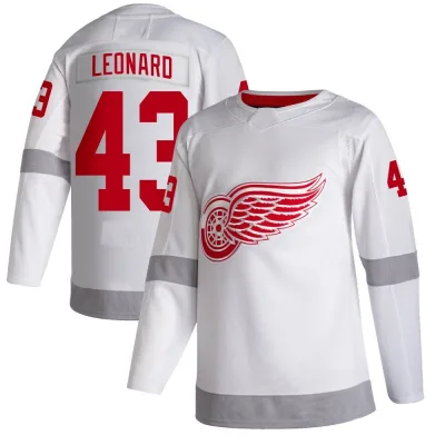 Men's John Leonard Detroit Red Wings 2020/21 Reverse Retro Jersey - White Authentic