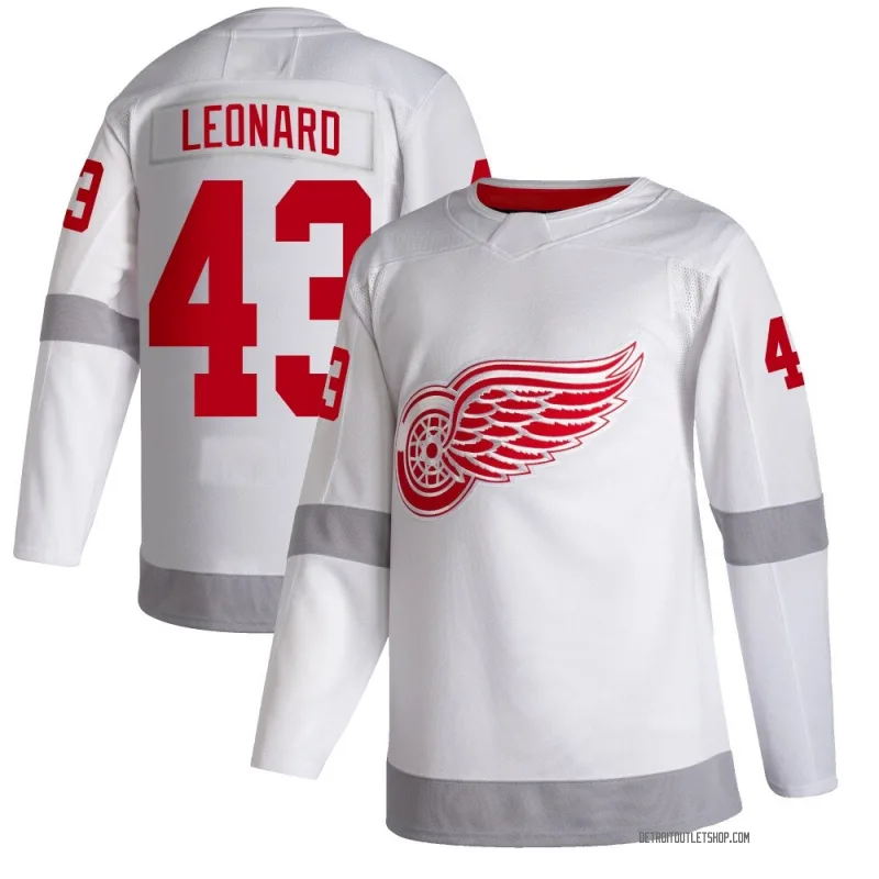 Men's John Leonard Detroit Red Wings 2020/21 Reverse Retro Jersey - White Authentic