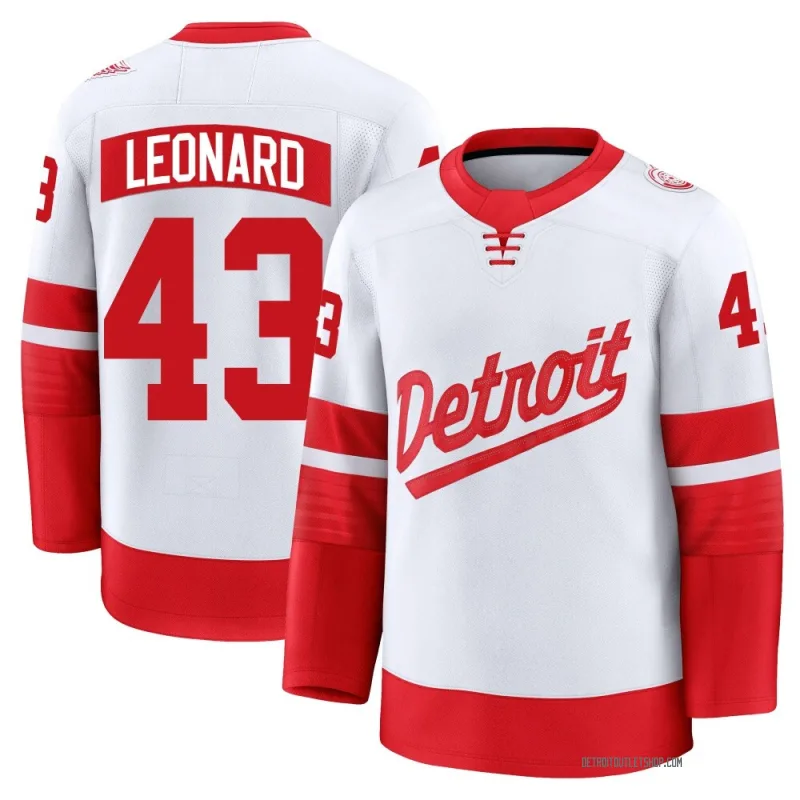 Men's John Leonard Detroit Red Wings 2025 Stadium Series Jersey - White Premium