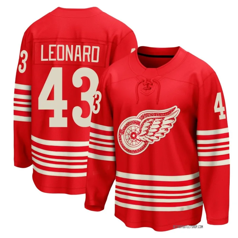 Men's John Leonard Detroit Red Wings Centennial Jersey - Red Breakaway