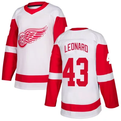 Men's John Leonard Detroit Red Wings Jersey - White Authentic