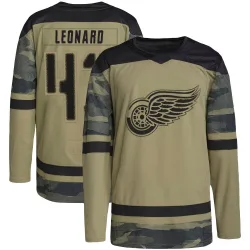 Men's John Leonard Detroit Red Wings Military Appreciation Practice Jersey - Camo Authentic