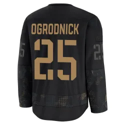 Men's John Ogrodnick Detroit Red Wings 2024 Military Appreciation Practice Jersey - Black Premium