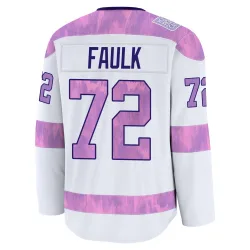 Men's Justin Faulk Detroit Red Wings 2024 Hockey Fights Cancer Practice Jersey - White Premium
