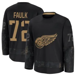 Men's Justin Faulk Detroit Red Wings 2024 Military Appreciation Practice Jersey - Black Premium