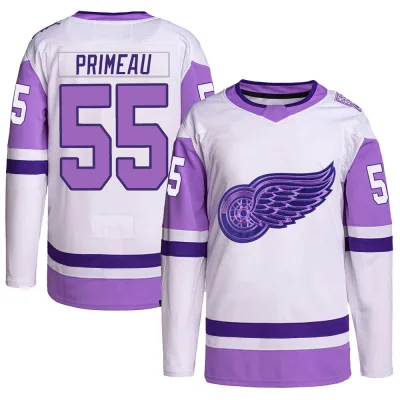 Men's Keith Primeau Detroit Red Wings Hockey Fights Cancer Primegreen Jersey - White/Purple Authentic