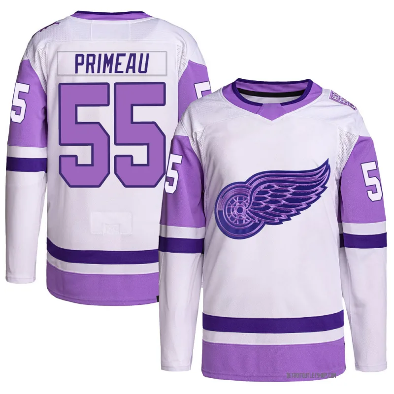Men's Keith Primeau Detroit Red Wings Hockey Fights Cancer Primegreen Jersey - White/Purple Authentic