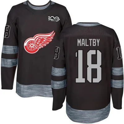 Men's Kirk Maltby Detroit Red Wings 1917-2017 100th Anniversary Jersey - Black Authentic