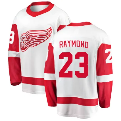 Men's Lucas Raymond Detroit Red Wings Away Jersey - White Breakaway