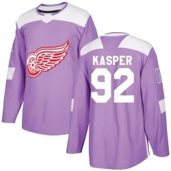 Men's Marco Kasper Detroit Red Wings Hockey Fights Cancer Practice Jersey - Purple Authentic