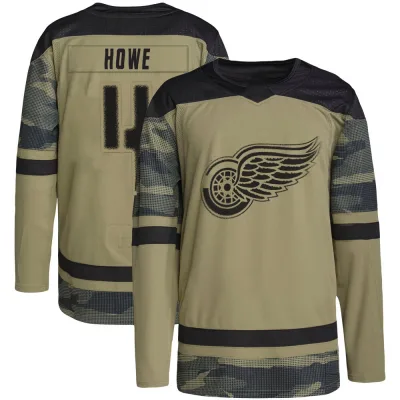 Men's Mark Howe Detroit Red Wings Military Appreciation Practice Jersey - Camo Authentic