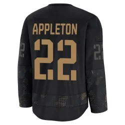 Men's Mason Appleton Detroit Red Wings 2024 Military Appreciation Practice Jersey - Black Premium