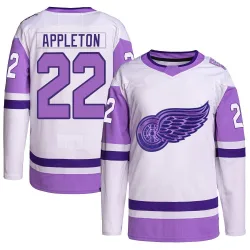 Men's Mason Appleton Detroit Red Wings Hockey Fights Cancer Primegreen Jersey - White/Purple Authentic