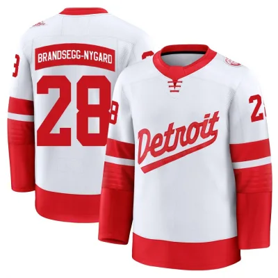Men's Michael Brandsegg-Nygård Detroit Red Wings Michael Brandsegg-Nygard 2025 Stadium Series Jersey - White Premium