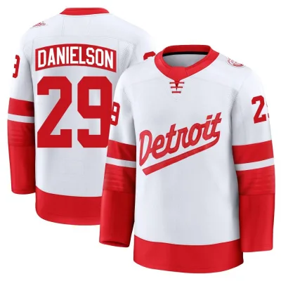 Men's Nate Danielson Detroit Red Wings 2025 Stadium Series Jersey - White Premium