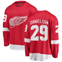 Men's Nate Danielson Detroit Red Wings Home Jersey - Red Breakaway