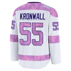 Men's Niklas Kronwall Detroit Red Wings 2024 Hockey Fights Cancer Practice Jersey - White Premium