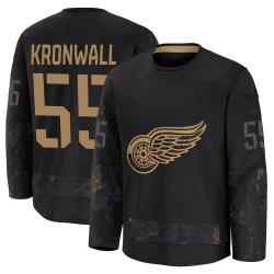 Men's Niklas Kronwall Detroit Red Wings 2024 Military Appreciation Practice Jersey - Black Premium