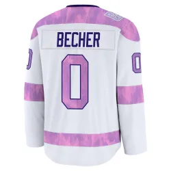 Men's Ondrej Becher Detroit Red Wings 2024 Hockey Fights Cancer Practice Jersey - White Premium