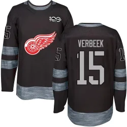 Men's Pat Verbeek Detroit Red Wings 1917-2017 100th Anniversary Jersey - Black Authentic