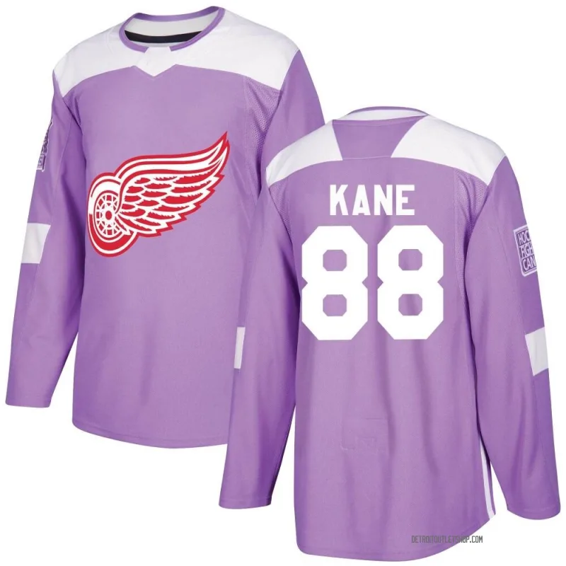 Men's Patrick Kane Detroit Red Wings Hockey Fights Cancer Practice Jersey - Purple Authentic