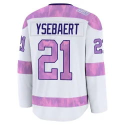 Men's Paul Ysebaert Detroit Red Wings 2024 Hockey Fights Cancer Practice Jersey - White Premium