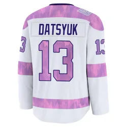 Men's Pavel Datsyuk Detroit Red Wings 2024 Hockey Fights Cancer Practice Jersey - White Premium