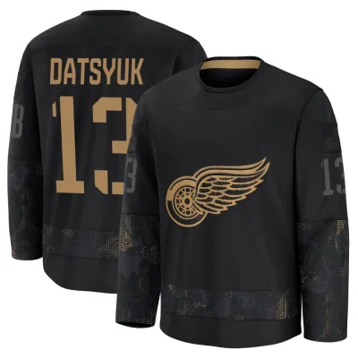 Men's Pavel Datsyuk Detroit Red Wings 2024 Military Appreciation Practice Jersey - Black Premium