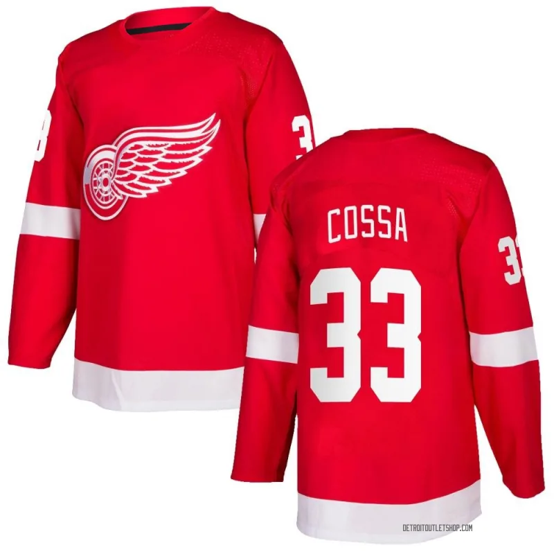 Men's Sebastian Cossa Detroit Red Wings Home Jersey - Red Authentic