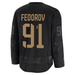 Men's Sergei Fedorov Detroit Red Wings 2024 Military Appreciation Practice Jersey - Black Premium