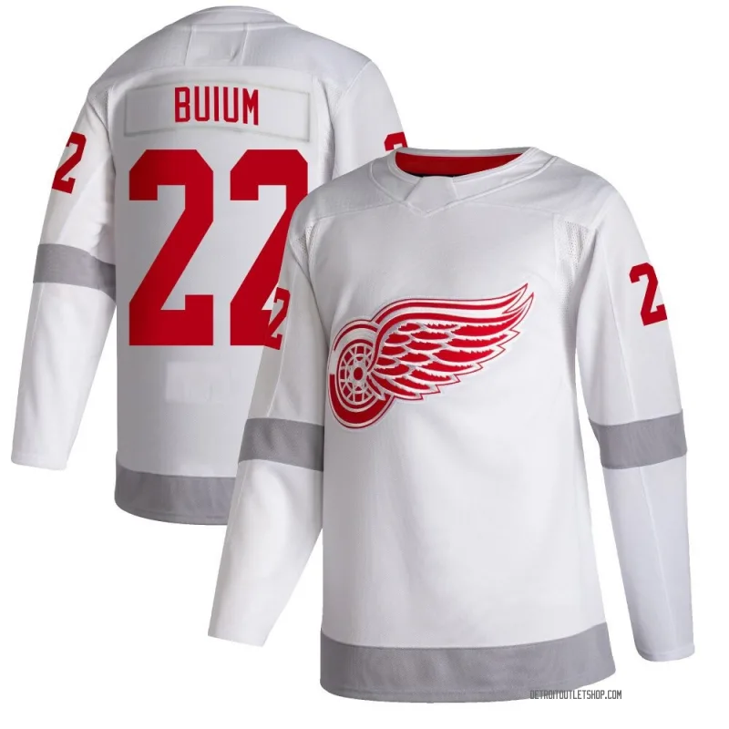 Men's Shai Buium Detroit Red Wings 2020/21 Reverse Retro Jersey - White Authentic