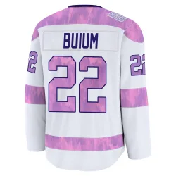 Men's Shai Buium Detroit Red Wings 2024 Hockey Fights Cancer Practice Jersey - White Premium