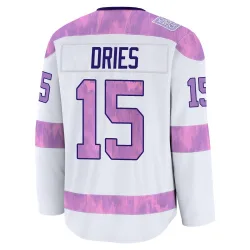 Men's Sheldon Dries Detroit Red Wings 2024 Hockey Fights Cancer Practice Jersey - White Premium