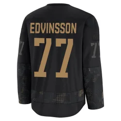 Men's Simon Edvinsson Detroit Red Wings 2024 Military Appreciation Practice Jersey - Black Premium