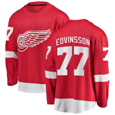 Men's Simon Edvinsson Detroit Red Wings Home Jersey - Red Breakaway