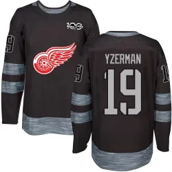 Men's Steve Yzerman Detroit Red Wings 1917-2017 100th Anniversary Jersey - Black Authentic