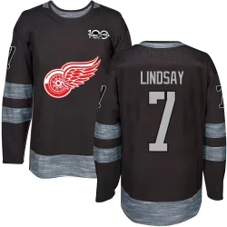 Men's Ted Lindsay Detroit Red Wings 1917-2017 100th Anniversary Jersey - Black Authentic