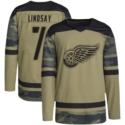 Men's Ted Lindsay Detroit Red Wings Military Appreciation Practice Jersey - Camo Authentic