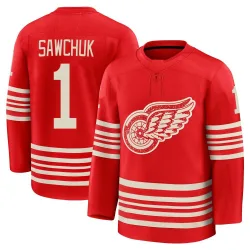 Men's Terry Sawchuk Detroit Red Wings Centennial Jersey - Red Premium