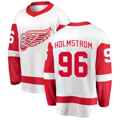 Men's Tomas Holmstrom Detroit Red Wings Away Jersey - White Breakaway