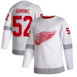 Men's Travis Hamonic Detroit Red Wings 2020/21 Reverse Retro Jersey - White Authentic
